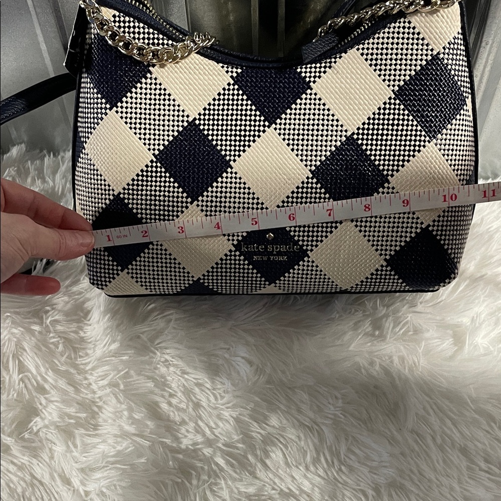 Kate Spade black and cream checkered purse - Picture 5 of 10